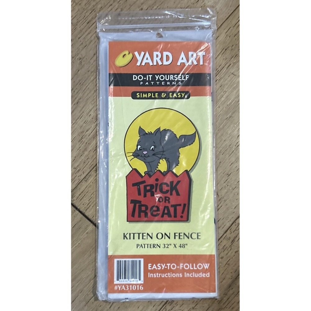 Vintage Yard Art - DIY - YA31016 Kitten On Fence - 32"x48" Yard‎ Display Pattern